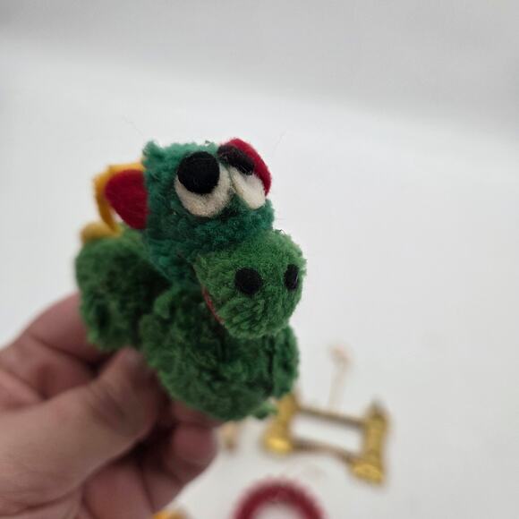 LOT 5 Vintage 60s Christmas Kitschy Quirky Cloth Saint Nicolas Goldfish Donkey - Picture 2 of 9